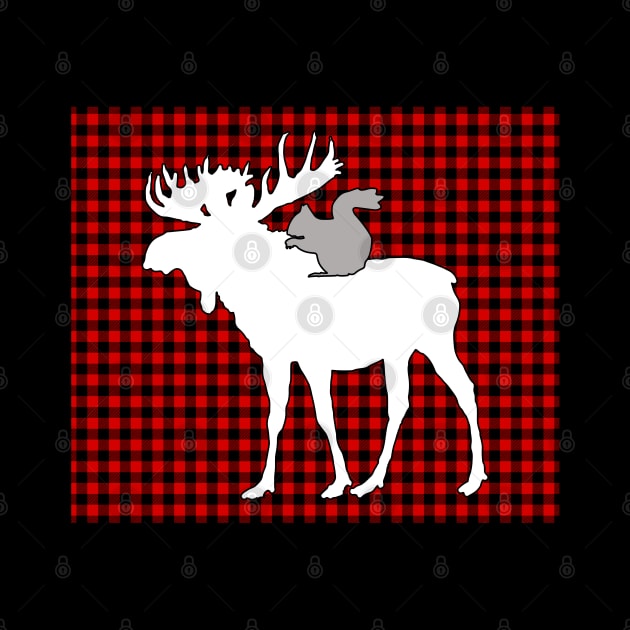 Moose and Squirrel in Plaid by SOwenDesign