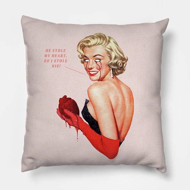 Stole his heart Pillow by Winn Prints