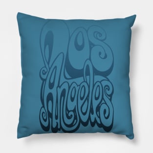 Los Angeles lettering art - sailor blue Pillow
