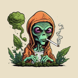 Alien Smoking Weed T-Shirt