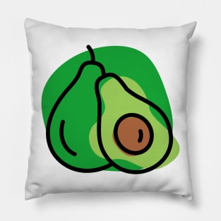 Cute Avocado Minimalist Abstract Childlike Pillow