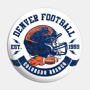 Denver Football Helmet Vintage Colorado Bronco Skulls Est. 1959 Pin