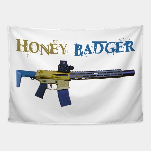 Honey Badger Rifle Tapestry by Aim For The Face