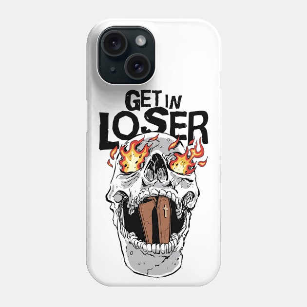 get in loser coffin soft grunge gothic goth aesthetic Phone Case by A Comic Wizard