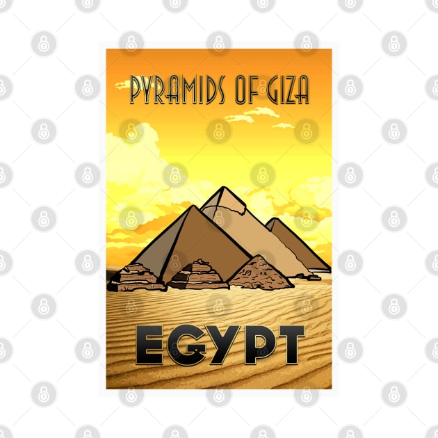 Pyramids Of Giza Retro Poster by Sarahmw