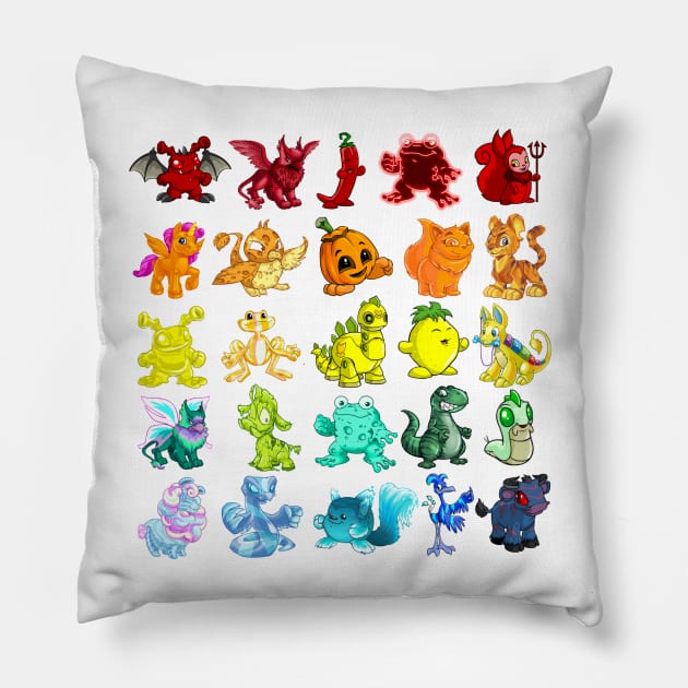 A Rainbow of Neopets Pillow by Curious Sausage