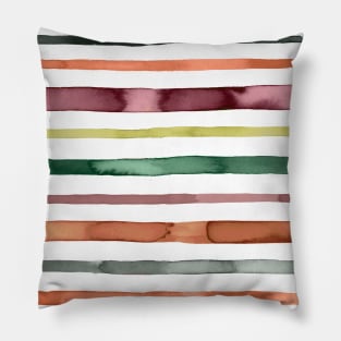 Nautical Sea Stripes Orange green Pillow