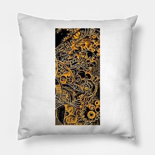 tall unique gold and bronze recycled junk design Pillow