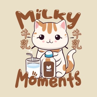 Milky Moments-Kawaii Cat Lovers T-Shirt