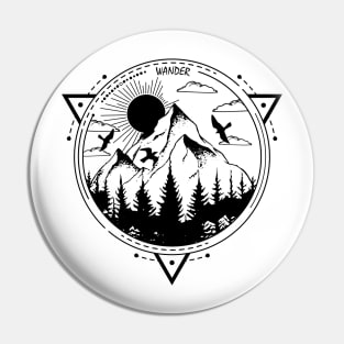 Wander Into The Mountains Pin