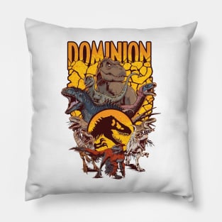 Jurassic Dominion: Dinosaur Ensemble Design Pillow