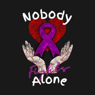 Nobody Fights Alone AAlzheimer's Support T-Shirt