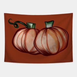 Pumpkin Duo Harvest & Halloween Tapestry