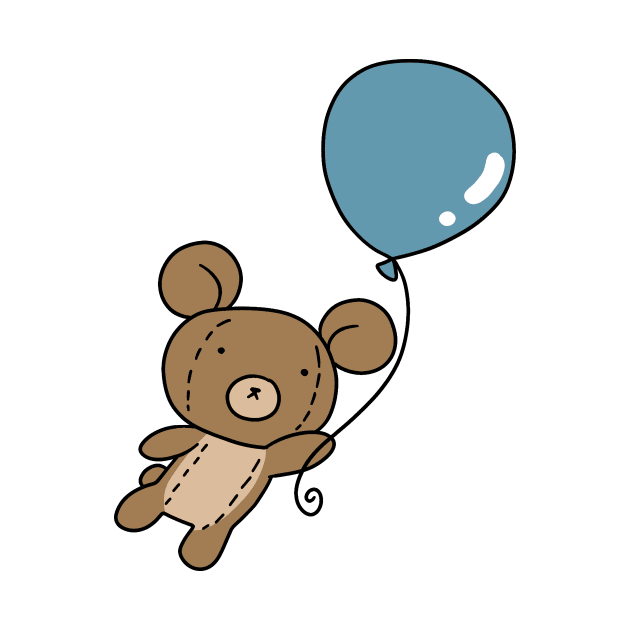 Blue Balloon Teddy Bear by saradaboru