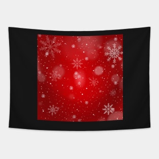 Visions of Red and Snowflakes Tapestry