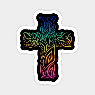 Rainbow Glow Cross Magnet