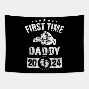 First Time Daddy 2024 1St Fathers Day 2024 For New Dad Tapestry