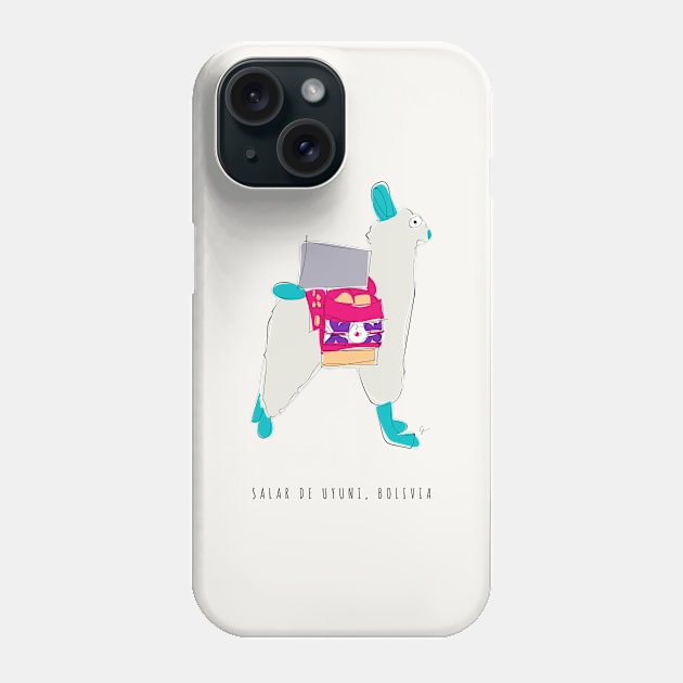 Llama, Salar de Uyuni, Bolivia Phone Case by lymancreativeco