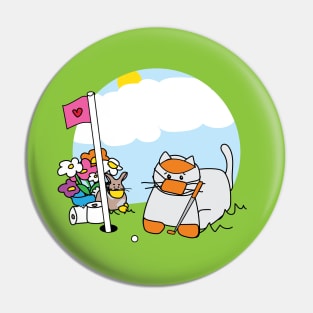 Golfing Corona Cat Pin