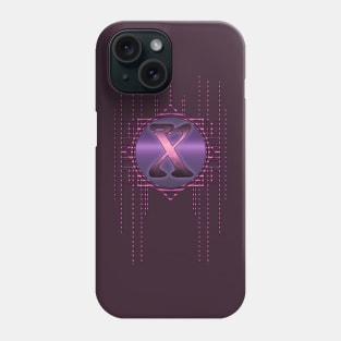 Purple Jugendstil Letter X Vintage Glamour Monogram Phone Case