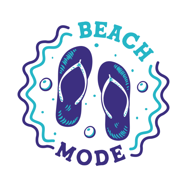 Beach Mode // Fun Summer Flip Flop Badge by SLAG_Creative