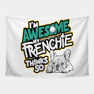 Chic Frenchie Affection Design - Fashionable Dog Lover’s Delight Tapestry