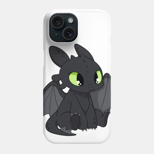 Pretty Toothless, Night fury fanart, How to train your dragon character design Phone Case by PrimeStore