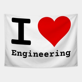 I Love Engineering | Stylized Heart Logo Black Tapestry