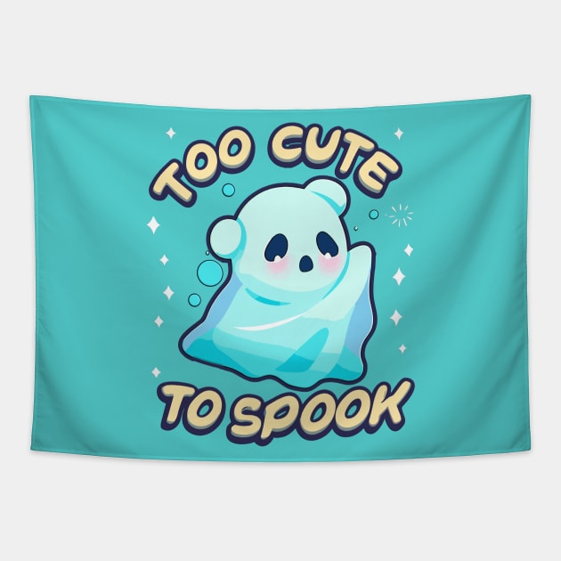 Too Cute To Spook Little Halloween Panda Ghost Tapestry by RuftupDesigns