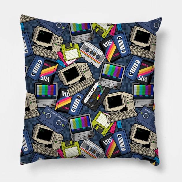 Retro 90's Tech Pillow by Studio Marimo