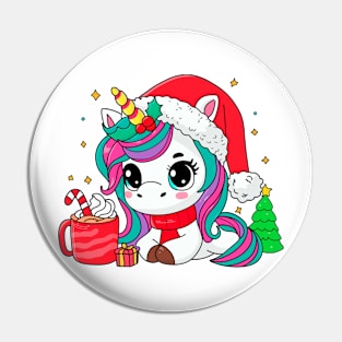 Christmas unicorn Pin