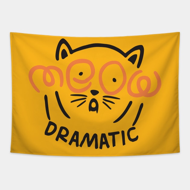 Meow dramatic Tapestry by DuckyDuck