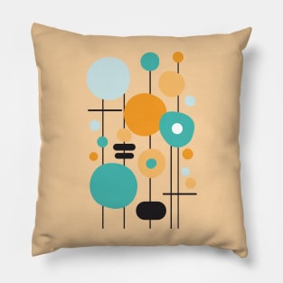 Mid Century Modern Abstract 22 Orange Pillow