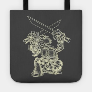 Ninja Turtle - White on Dark Tote