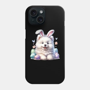 Puppy Samoyed Bunny Ears Easter Eggs Happy Easter Day Phone Case