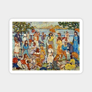 A Gathering At The Beach 1915, Maurice Brazil Prendergast Magnet