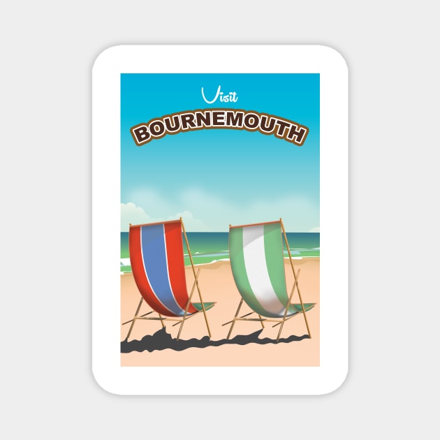 Bournemouth Seaside poster Magnet by nickemporium1