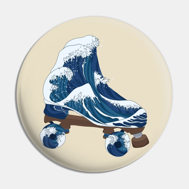 The Great Wave Skate Pin by RiaoraCreations