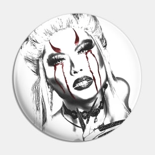 Devil girl aesthetic black and white Pin