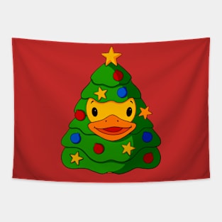 Christmas Tree Rubber Duck Tapestry