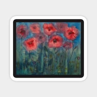 Abstract poppies Magnet