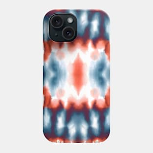 Blue and red tie dye craft pattern Phone Case