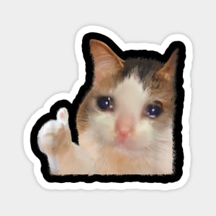 Crying Cat Thumbs Up Magnet