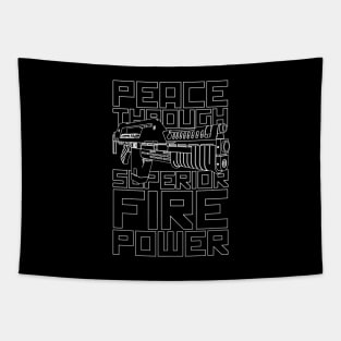 Peace Through Superior Firepower Tapestry