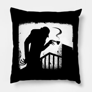 Nosfera-tea Funny Vintage Tea Drinker Nosferatu Gift For Horror and Tea Lovers Pillow