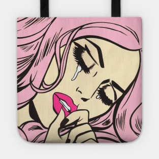 Pink Crying Comic Girl Tote