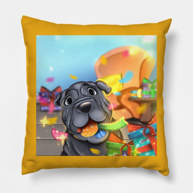 Stitch Loves Christmas! Pillow by Stitch's Puppy Games