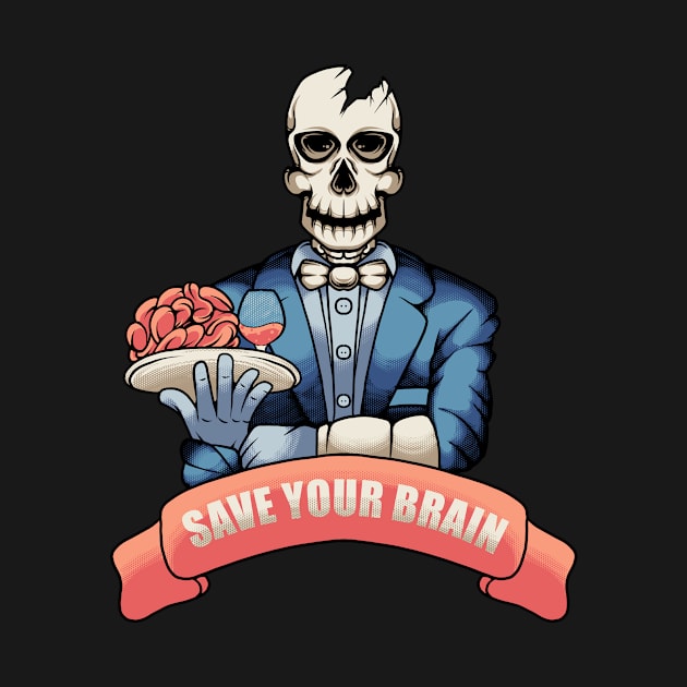 SAVE YOUR BRAIN by Feen Illustration Studio