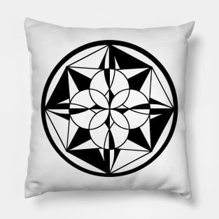 Black and White Geometric Shapes Pillow