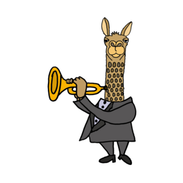 Cool Llama Playing Trumpet Cartoon - Llama - Kids Long ...